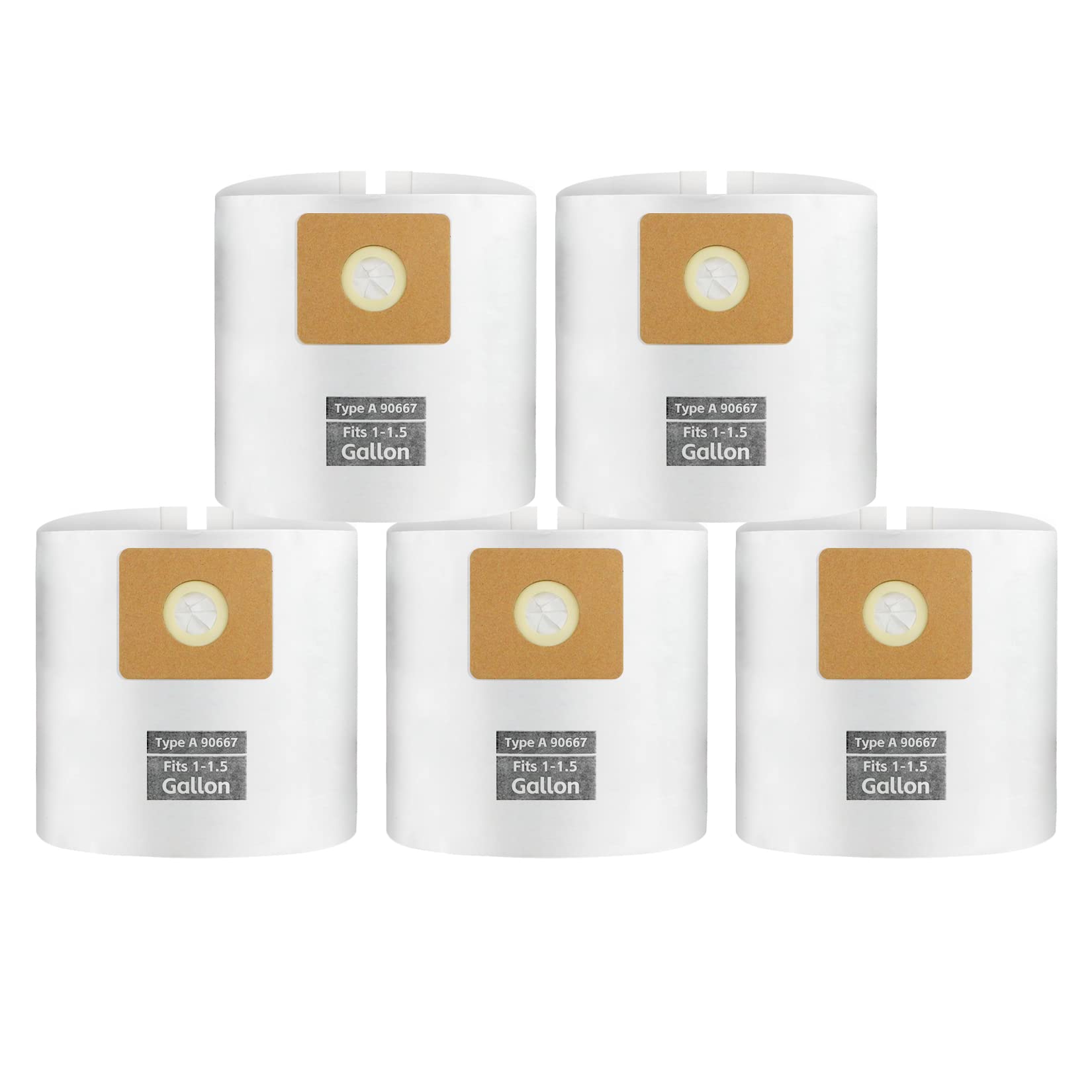 Micro Shop Vac Bags 1-1.5 Gallon by ALYYDBG, Type A - 90667 9066700 9066733 Disposable Vacuum Cleaner Collection Filter Bag 5 PCS