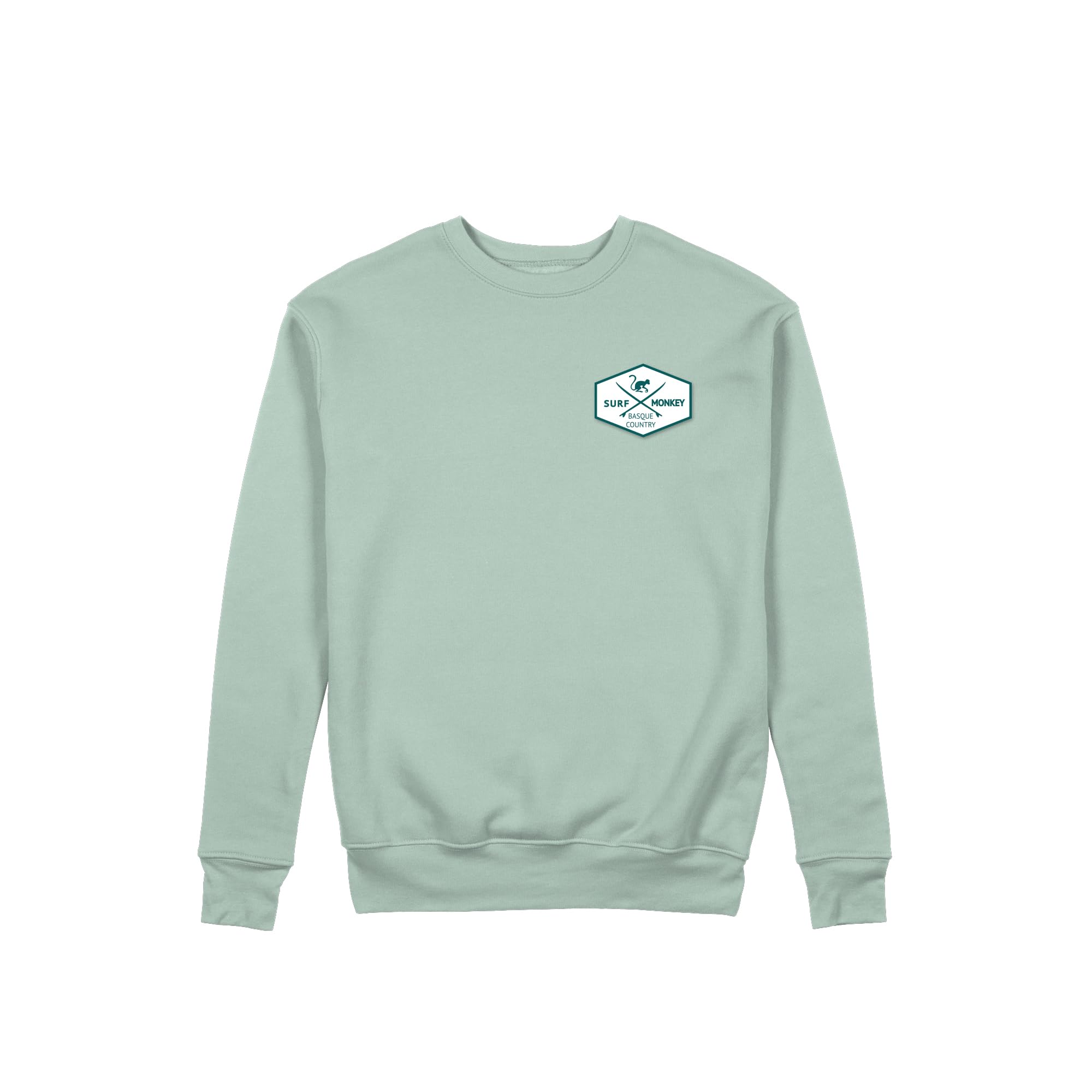 Surf Monkey Sudadera con Cuello Redondo Parches