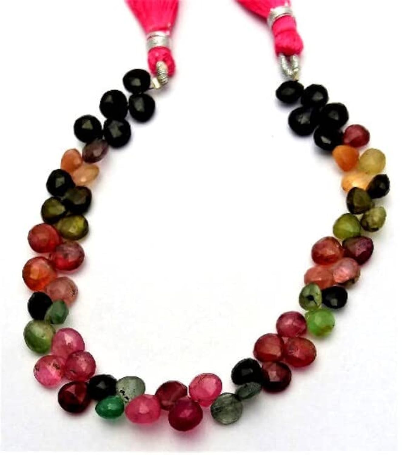 Tourmaline naturelle en fil de perles cœurs facettées, le cadeau idéal pour créateurs de bijoux