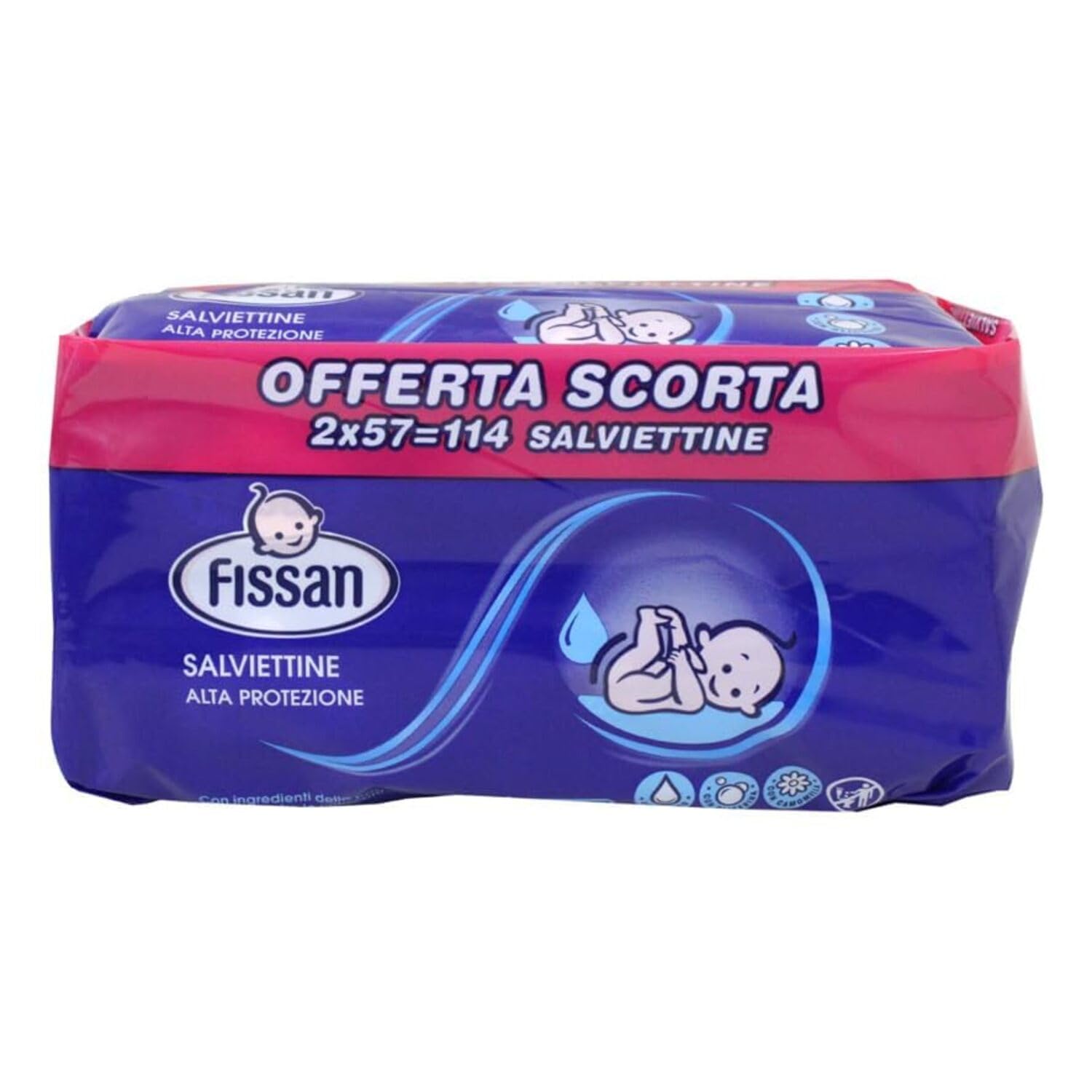 FISSAN Salviettine Alta Protezione Neonati Bambini 96% Ingredienti Naturali Zinco 12 Confezioni 684 Pezzi