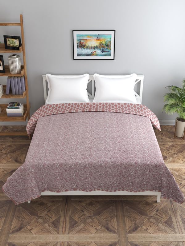 Image of Florida Diva Cotton Reversible Dohar Topsheet for Double Bed Made for All Season Blanket Throws with Floral Print