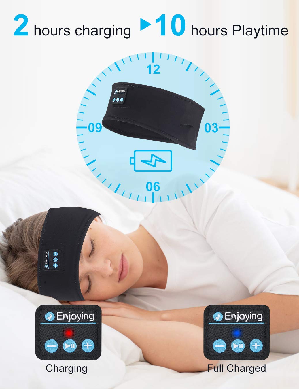 BTH1 - Bluetooth Hoofdband - 3 In 1 - Ingebouwde Batterij Sport Hoofdband Licht Grijs