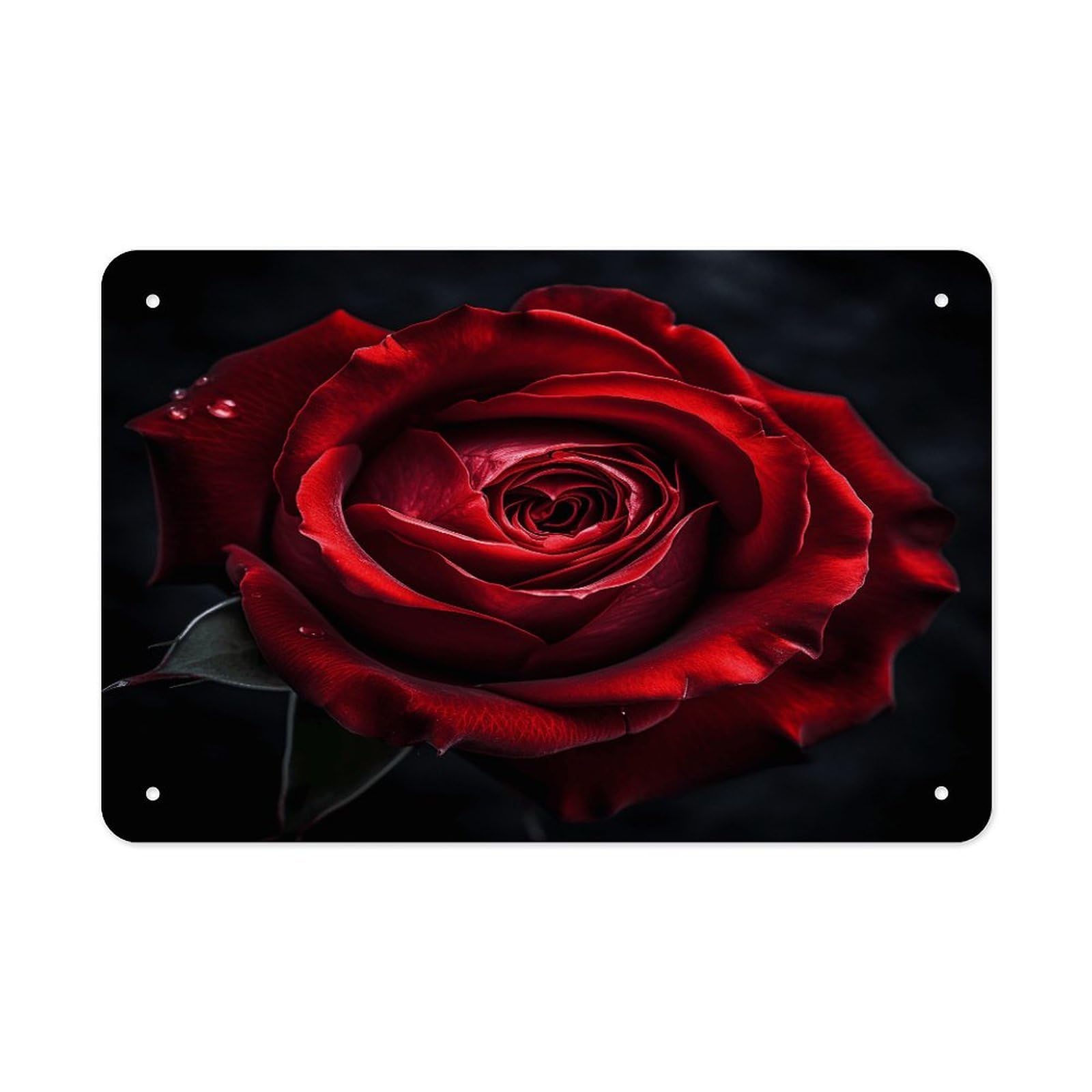 Fodpand Style Flowers On Black Background Wall Art Metal Signs Tin Sign
