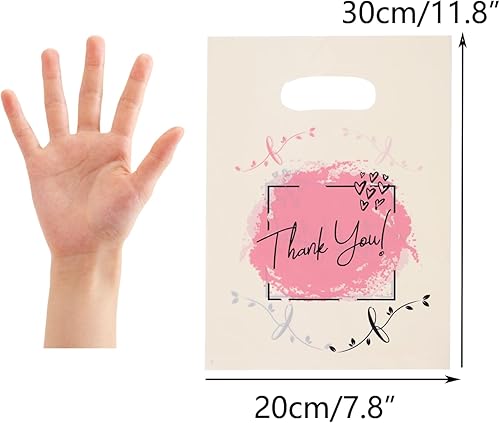 Miniatura 2 de ysmile Thank You Bolsa de compras de plástico con asa Bolsa de mercancía de plástico troquelado de polietileno para pequeñas empresas minoristas