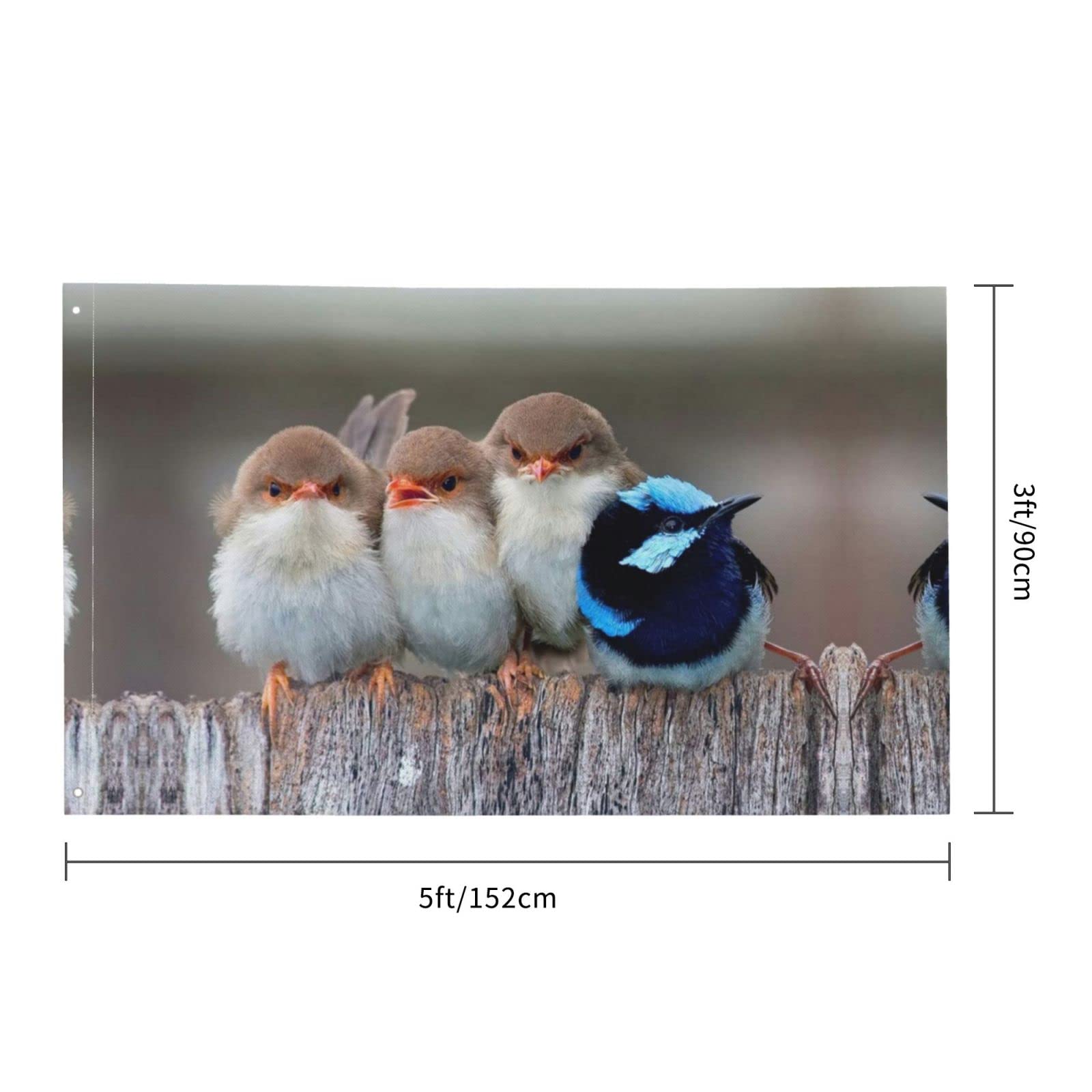 Doppelseitige Gartenflagge 90x150 Cm – Mit Blumen, Vögeln & Tieren, Aus Polyester, Für Indoor/Outdoor Deko