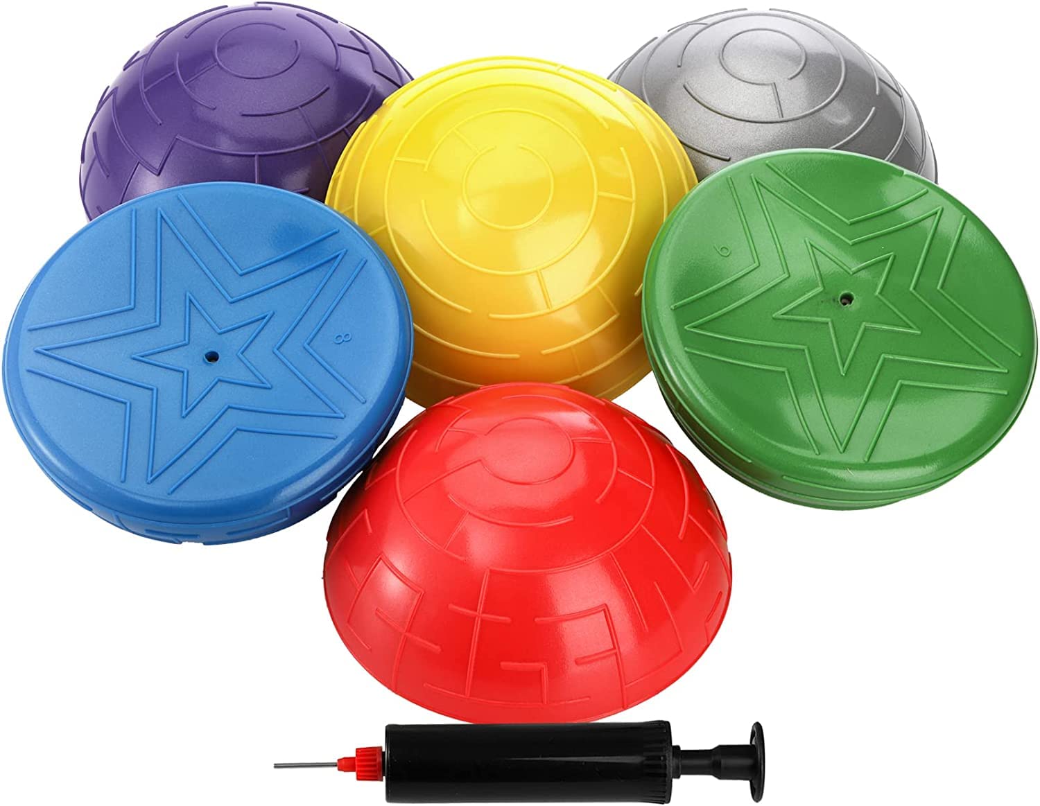 Lawei 6 palline da yoga semicircolari, per sport, equilibrio, 16 cm, mini terapia, per ginnastica, yoga, equilibrio, per adulti, favorisce la coordinazione e l'equilibrio fitness