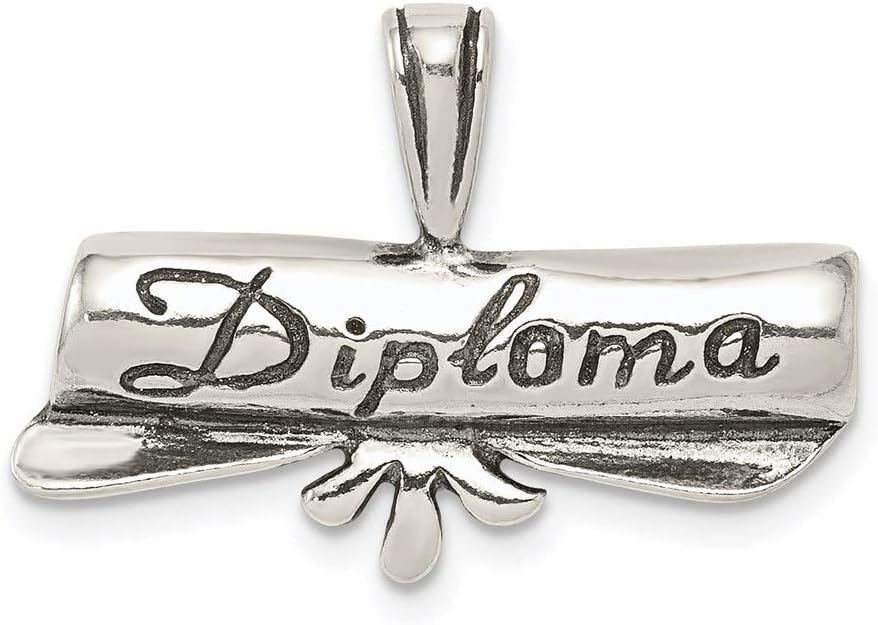 ICE CARATS925 Sterling Silver Polish Antique Diploma Pendant Charm Necklace Special Occasion Graduation Fine Jewelry For Women Gifts For Her