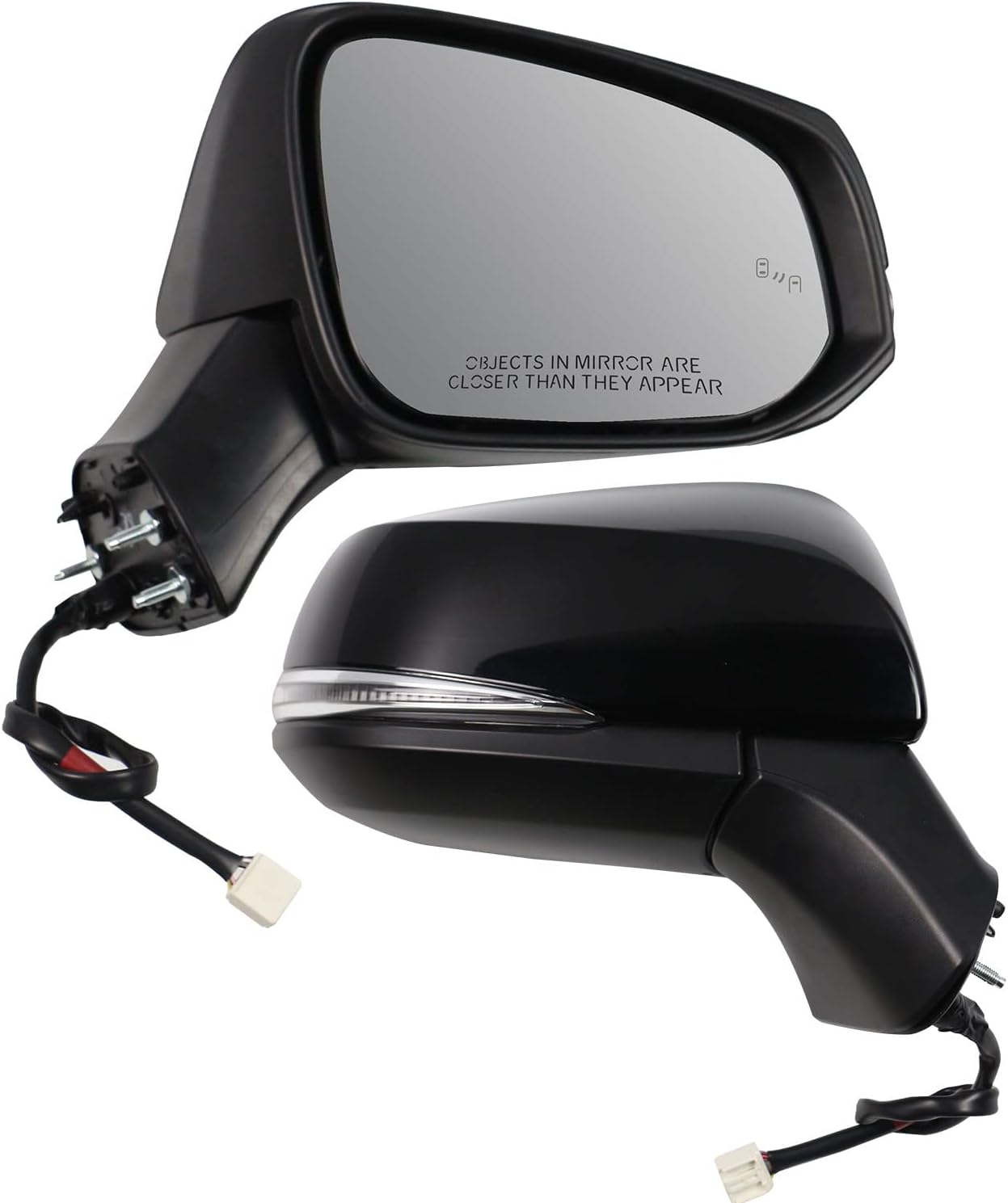 Marretoo for Toyota RAV4 Side Mirror Assembly Passenger Side 2019 2020 2021 2022 2023 2024|Power|Heated|Turn Signal|BSM (Blind Spot Monitoring) | Replaces TO1321384,TO1321388| Black (RH)