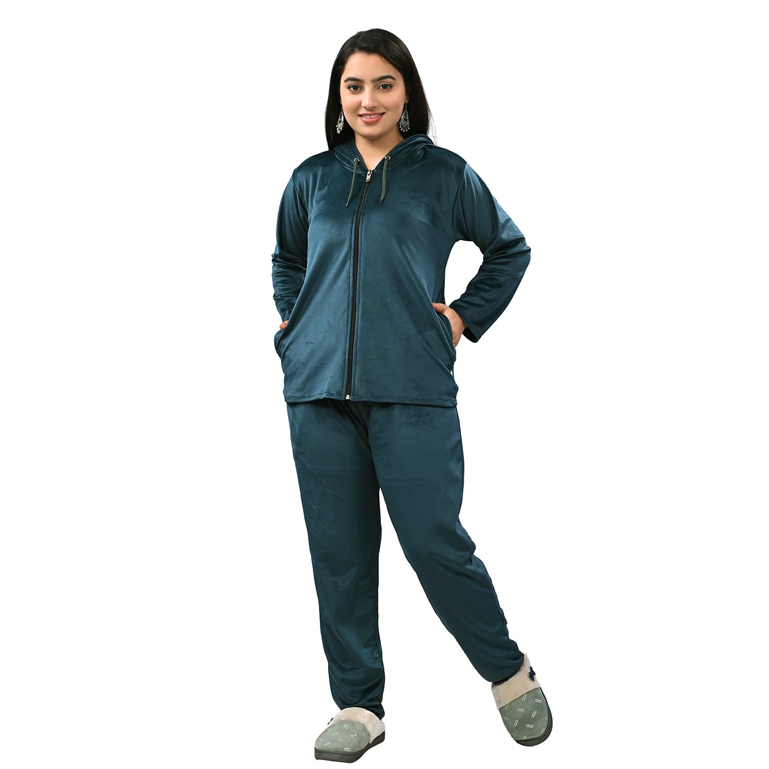 kripto katrox Women's Winter Wear Valvet Night Suit-picture-26