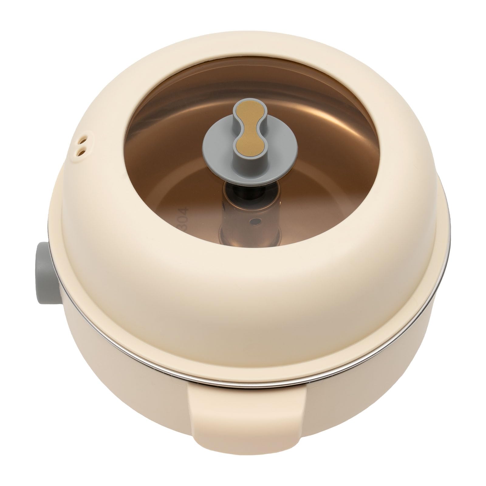 1.5L Elettrico Hot Pot, Mini Multicooker con 2 Vassoi per il Vapore per 1-2 Persone, Ideale per Famiglie, Studenti, Appartamenti, Uffici, Gite, Campeggio, Pic-Nic (Cachi)