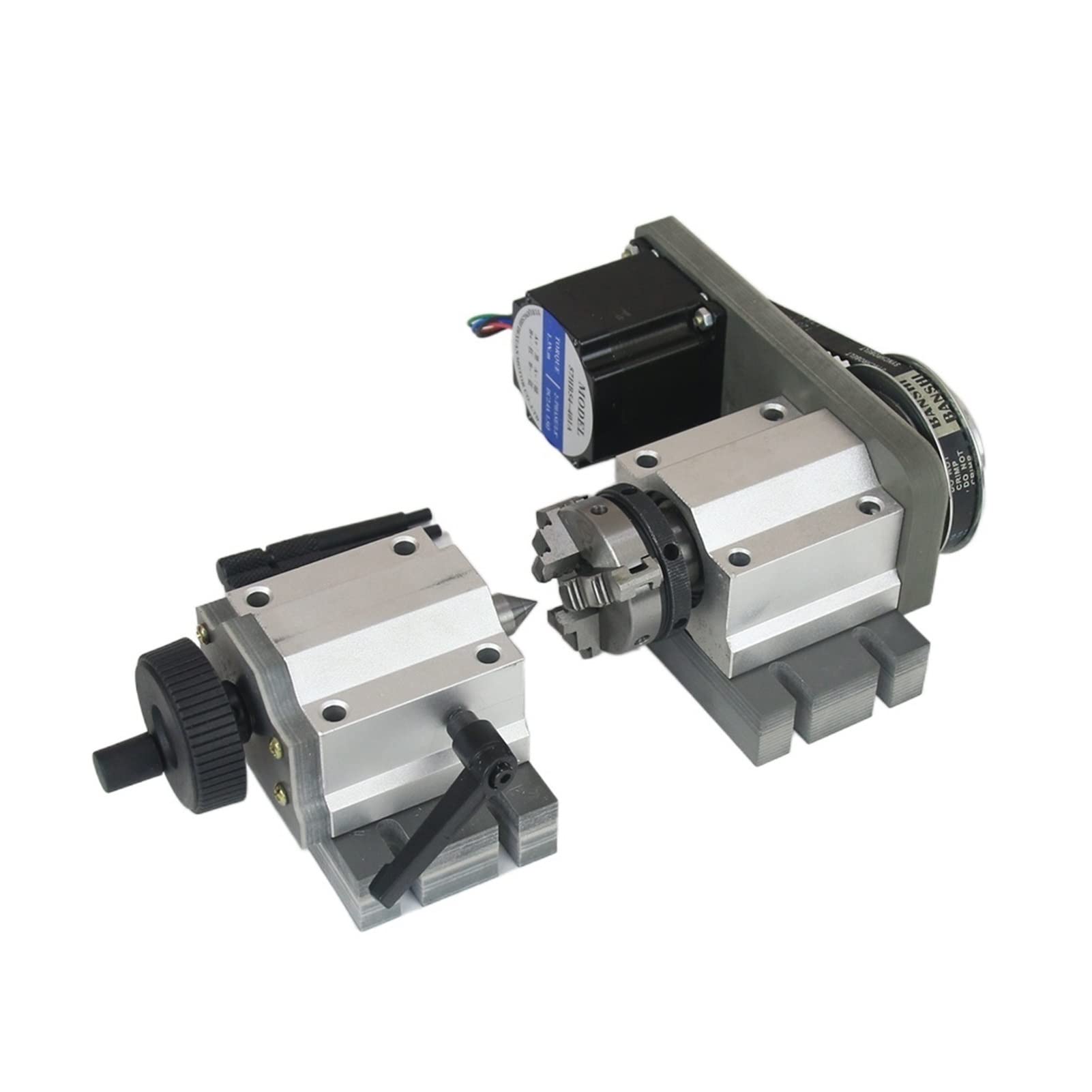 Cfwwsaq 65Mm Chuck Stepper Motor, Cnc Rotary Axis A 4Th Axis 50Mm 3 Jaws Center Height 51Mm Cnc Tailstock Nema23 Stepper Motor Cnc Wood Router Tools(65Mm Chuck)