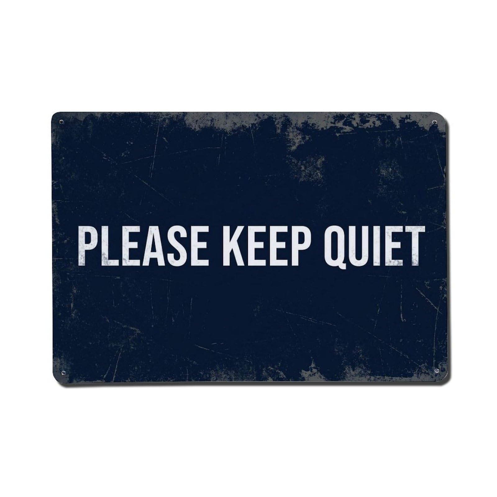 Vintage Please Keep Quiet Metal Tin Sign Plaque Wall Decor for Cafe, Club Bar, Office, Garden Metal Poster 8x12Inch