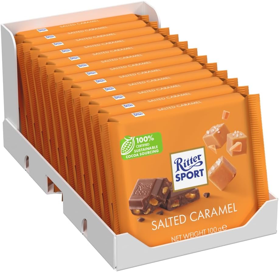 Salted Caramel Milk Chocolate Bar, 100g, case of 12, Chocolate Sharing Bar