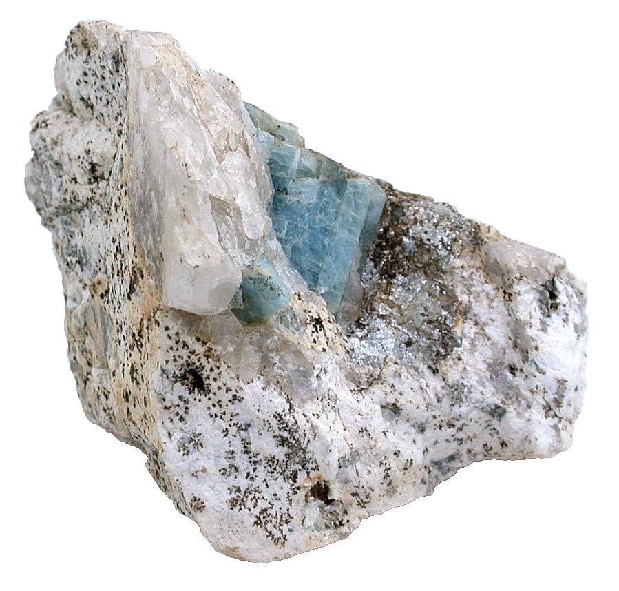 2 9/10 x 2 1/2 Inch Mexican Aquamarine Crystal Host Gemstone Specimen EBS9101