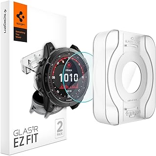 Spigen Tempered Glass Screen Protector [GlasTR EZ FIT] designed for Garmin Fenix 7X Solar/Fenix 7X Sapphire Solar/Fenix 7X Pro Solar/Fenix 7X Pro Sapphire Solar/Epix Pro [51mm] - 2 Pack