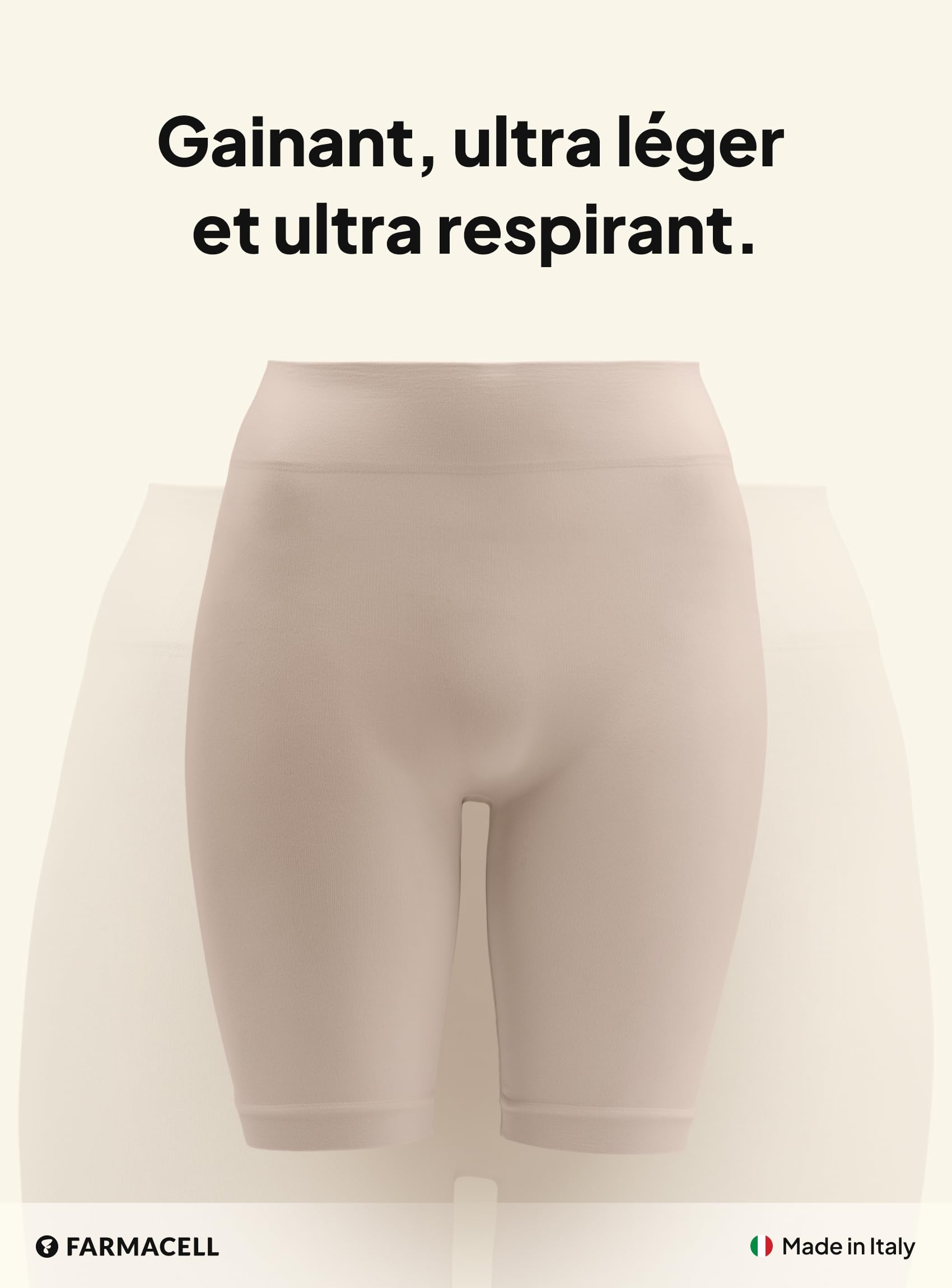 Farmacell Panty Femme Gainant Push-Up, Léger et Ultra-Respirant, Made in Italy, 603B