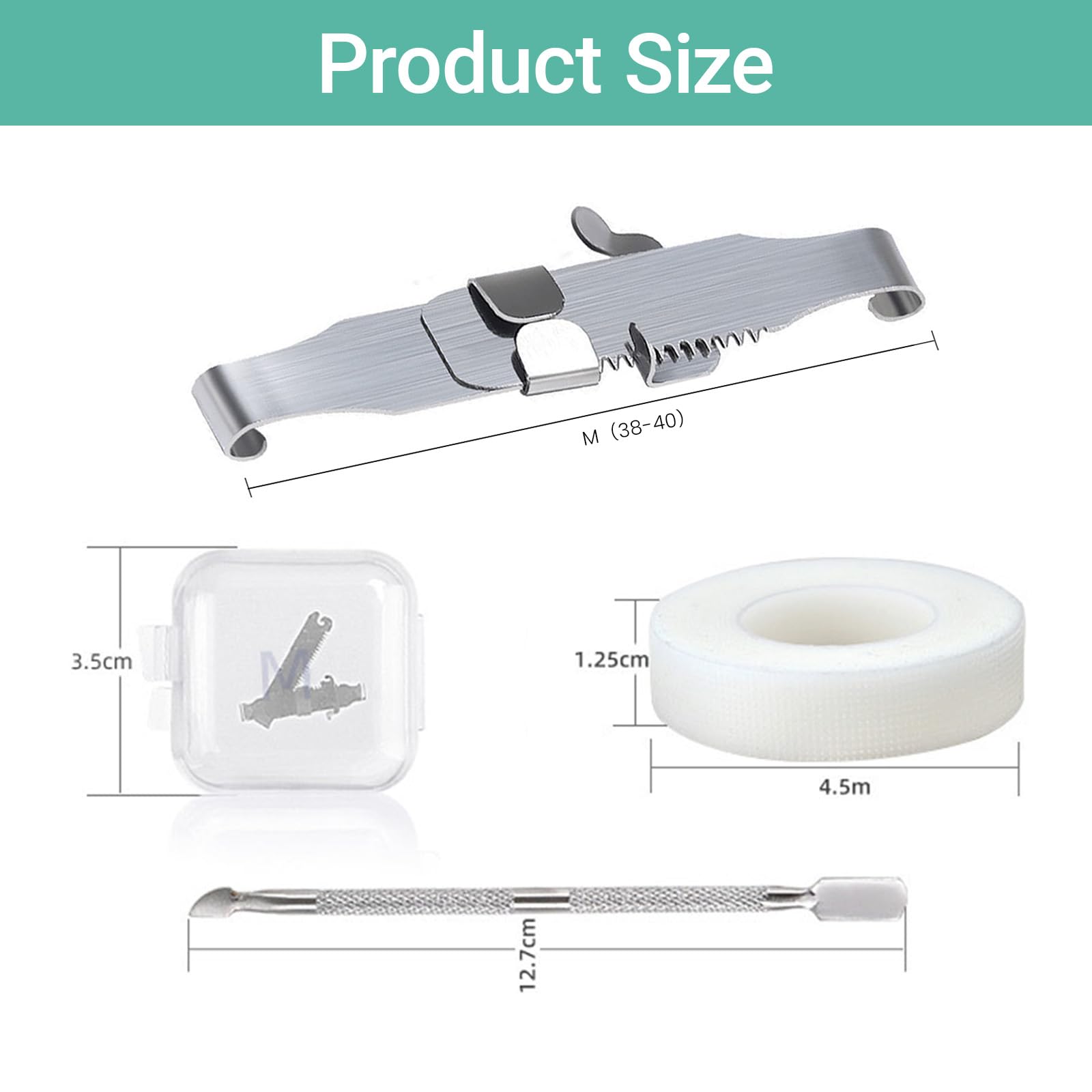 2Pcs Strumenti Per Unghie Incarnite, Fibbia Per Correzione Delle Unghie Dei Piedi Incarnite e Trattamento Della Paronichia, In Acciaio Inox Chirurgico
