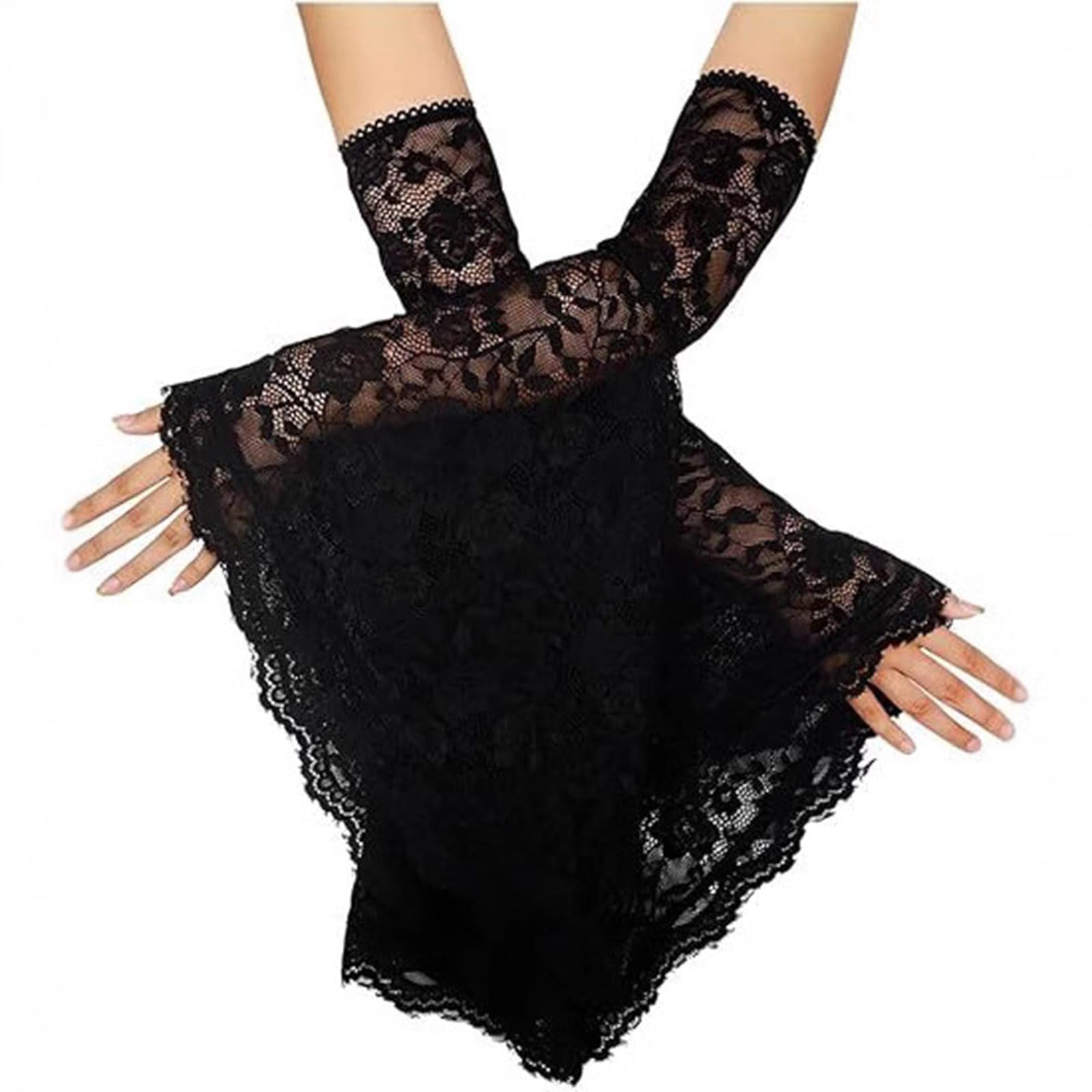 Xjdzineq Flower Arm Sleeves Witch Flared Cuffs Gloves Breathable Armwear for Halloween Party Masquerades Accessories Wedding Accessories