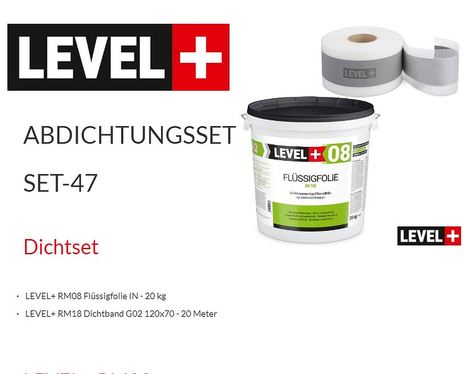 Dichtset Bandset 20 Kg Flüssigfolie 20m Dichtband Abdichtung Bandset Abdichtungsset Dusche Bad SET47