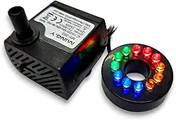 Motor Bomba Bombinha Submersa 5w 350l/h Fonte Aquário Com Luminária Luz 12 Leds