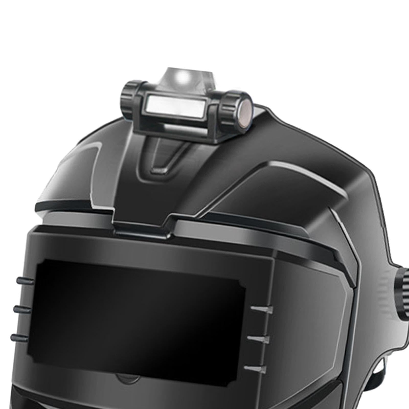 Schweißermaske mit Schutzhaube, Augenschutz, Schwarz, Klare Sicht, PC Material, für Und MIG Schweißen, Praktisches Zubehör, mit Scheinwerfer