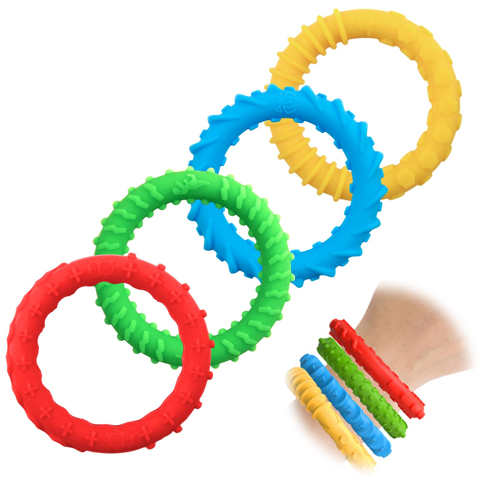 Sensory Fidget Bracelet Toys, 4 Pack Stretchy Fidget Bracelet Kids Toddlers