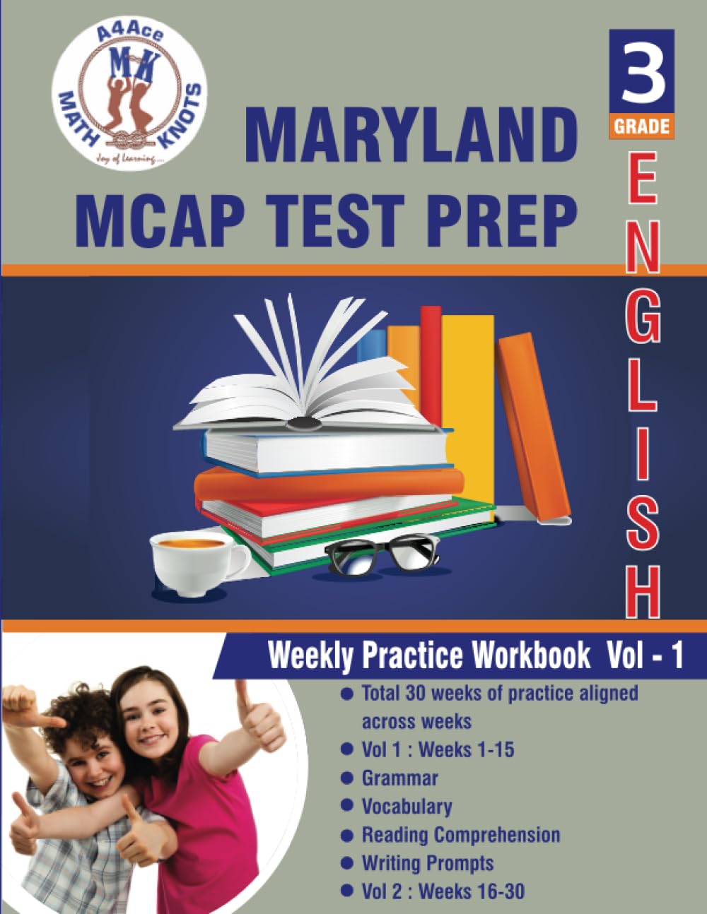 Maryland Comprehensive Assessment Program (MCAP) , 3rd Grade ELA Practice Tests: Volume 1, Practice Questions and Explanations | Full Length Online ... Test (MARYLAND State Test Prep by Math-Knots)