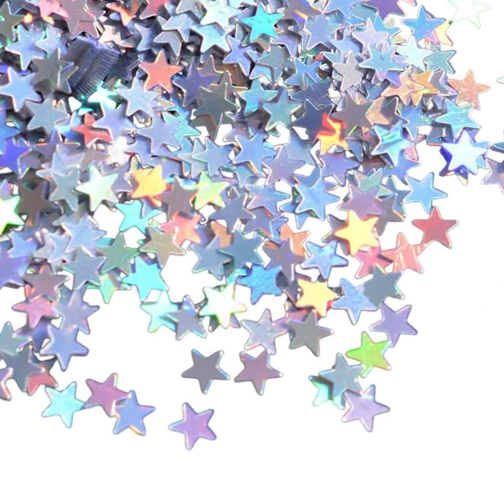 FONGKNOX Konfetti z cekinami gwiazdowymi 30 g, mieszane konfetti, 10 mm, dekoracja sto?u, posypka, metaliczne b?yszcz?ce foliowe konfetti na wesele, imprez?, baby shower, festiwal, dekoracja DIY