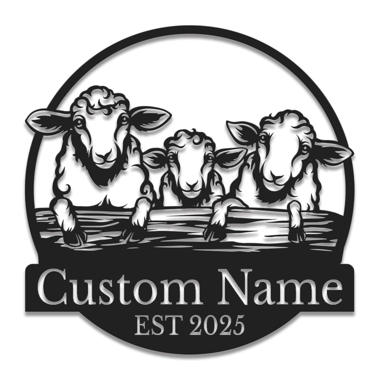 Gewasi Style-6 Personalized Sheep Metal Sign, Custom Goat Farm Decor, Rustic Ranch Name Plaque, Farmhouse Wall Art, Unique For Farmers & Animal Lovers (Style-6)