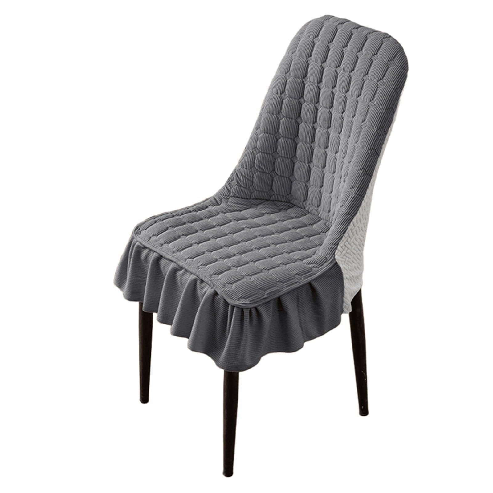 NMVAWIPT Jacquard Stretch Curve Back Dining Chair Covers With Skirt, Removable Washable Protectors For Home, Restaurant, Banquet(#4,6 Set)