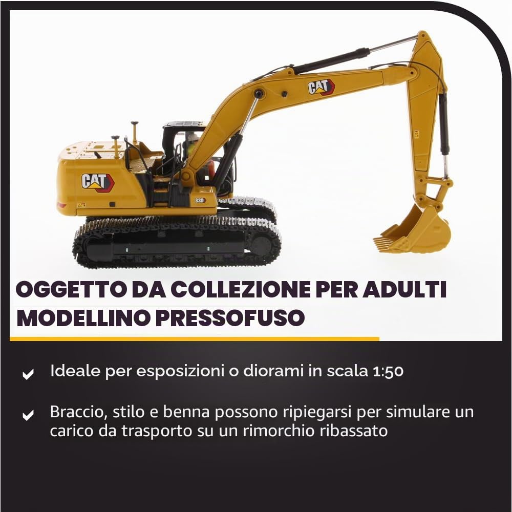 Diecast Masters 85585 - Escavatore idraulico Cat 330 Next Generation, scala 1:50, da 14 anni, in scatola di latta, adatto a collezionisti