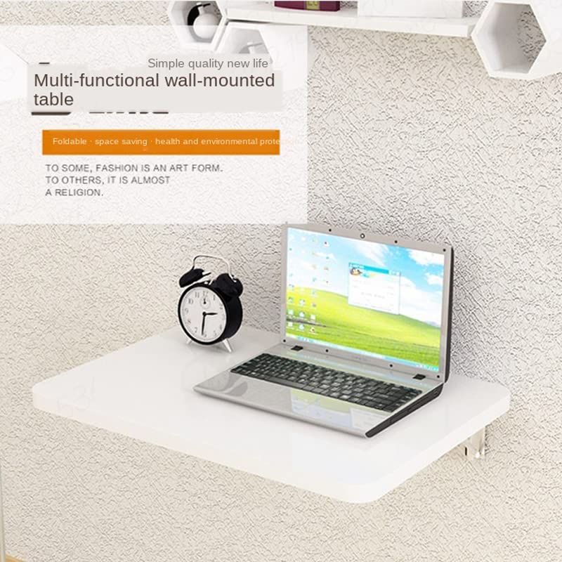 Table pliable murale multi-usages avec support ordinateur en bois