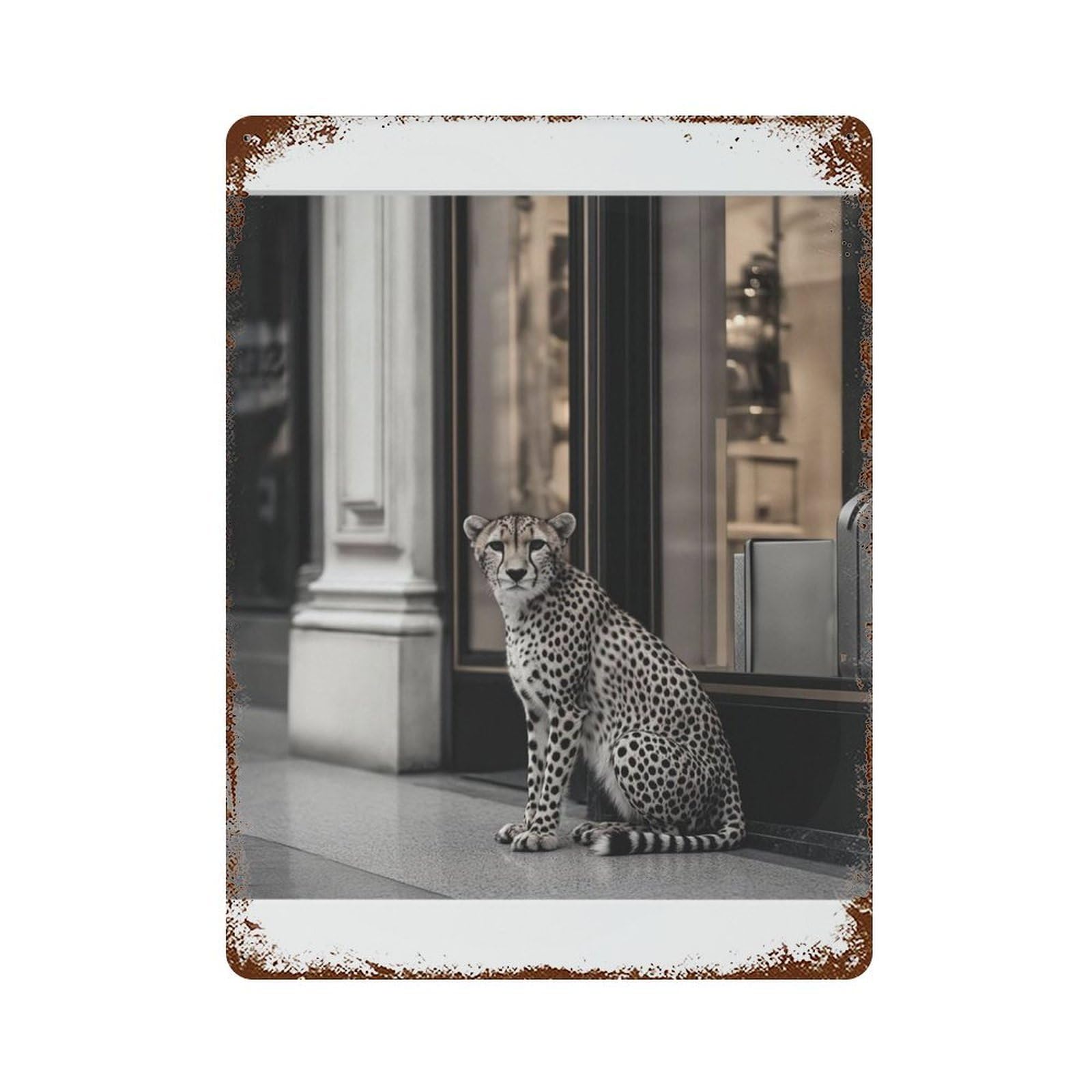 xiaoxiaoshen Cheetah Photography S Wall Decor Art Metal Tin Poster Modern Home Decor Art Home Bar Shop Decorations Vintage Sign 40x30cm