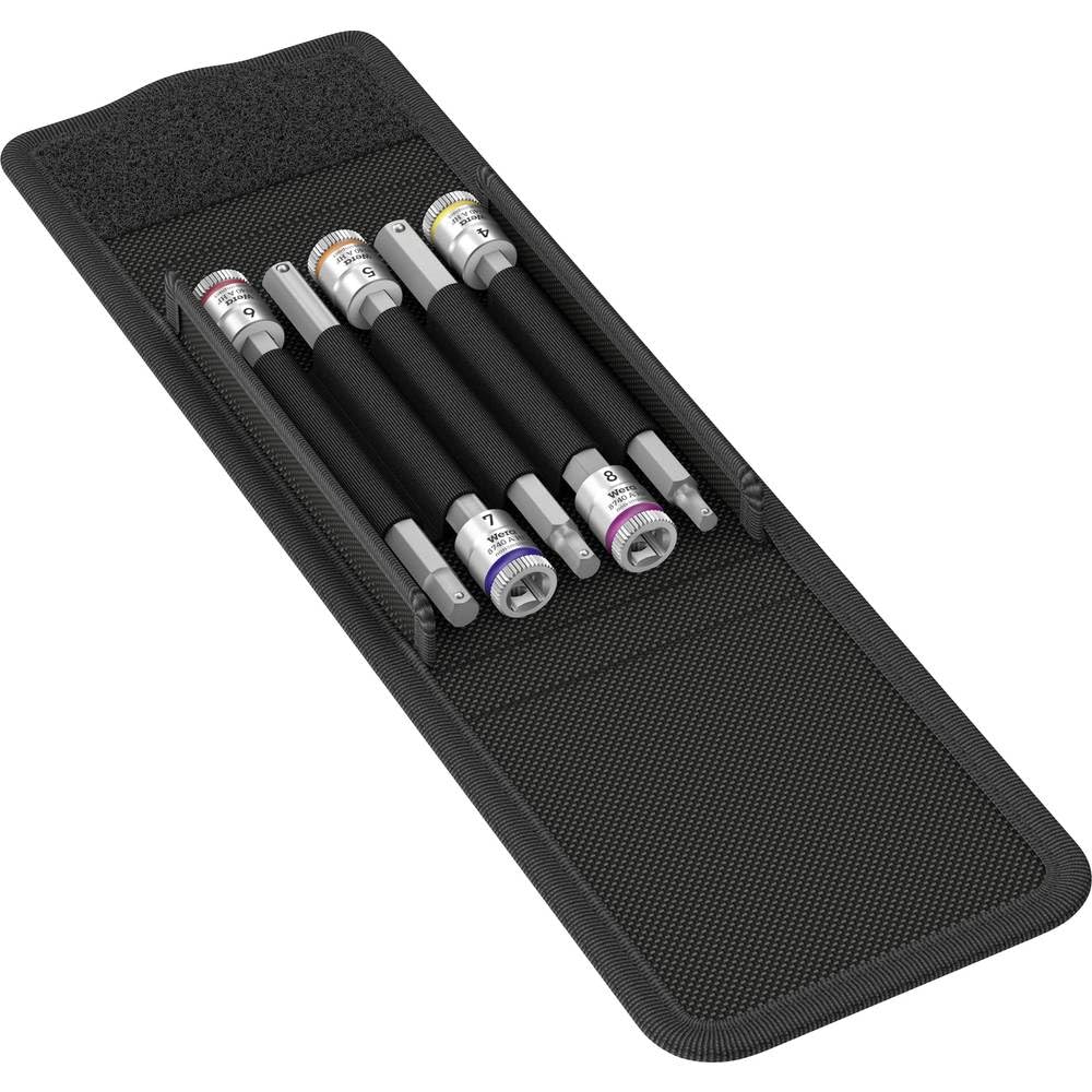 Wera 05003345001 8740 A HF 1 Zyklop Bitnuss-Satz mit 1/4"-Antrieb, mit Haltefunktion für Innensechskantschrauben, 5-teilig