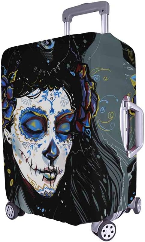 review InterestPrint Vintage Sugar Skull Rose Travel Luggage Cover Suitcase Protector Fits 26