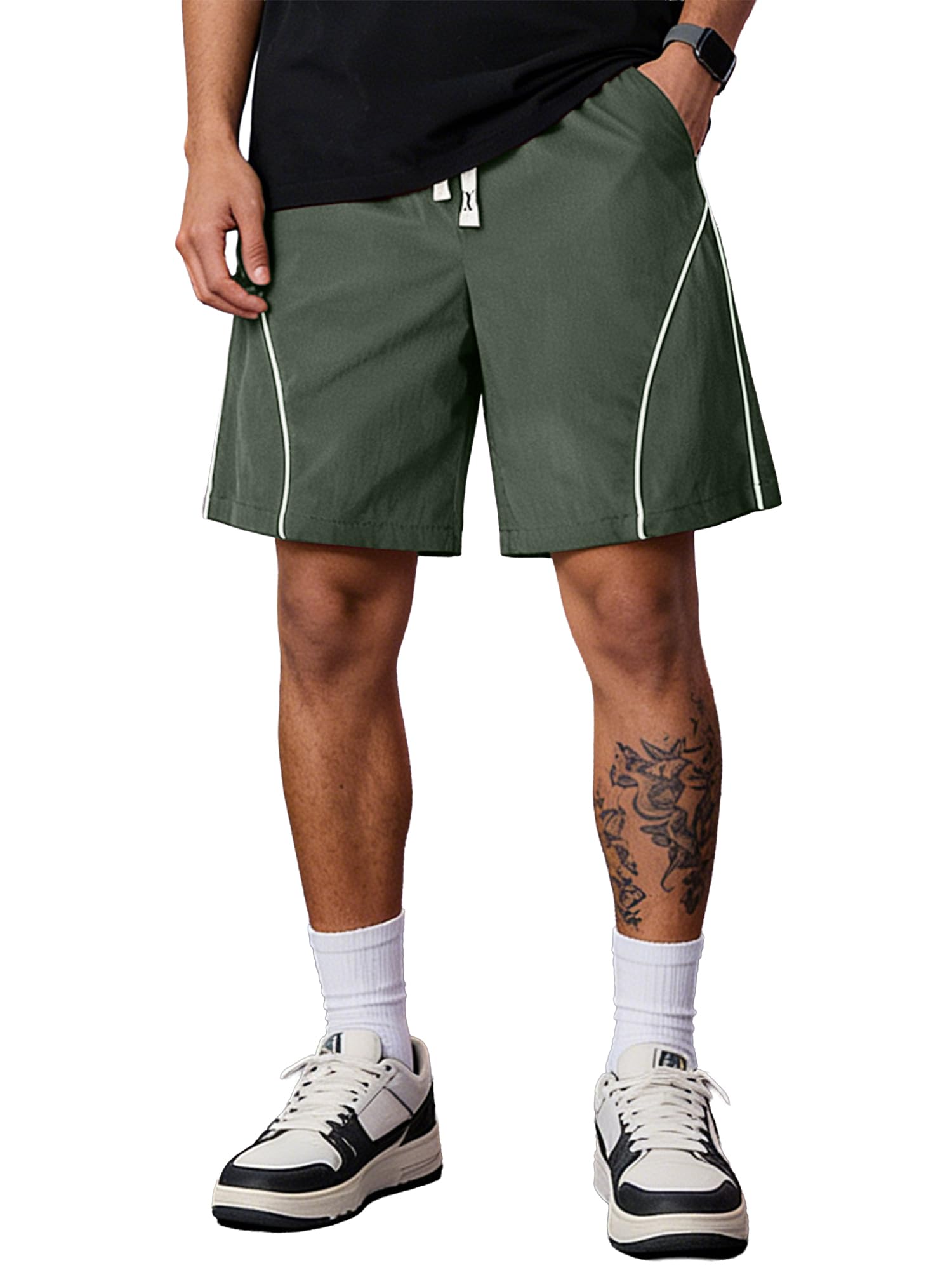 JMIERR Kurze Hosen Herren Sporthose Leichte Sommer Shorts Herrenshorts mit Taschen Kurz Sweatshorts Elastische Taille