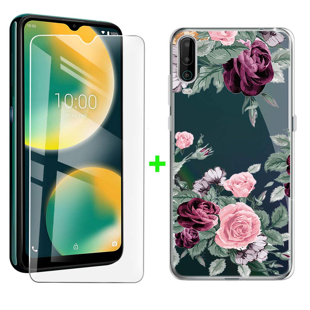 ZXLZKQ Silicone Case + Tempered Glass for Wiko View4 (6.52 Inches), HD Protective Film Mobile Phone Case Soft Silicone Bumper Transparent TPU Case - Les Lovers