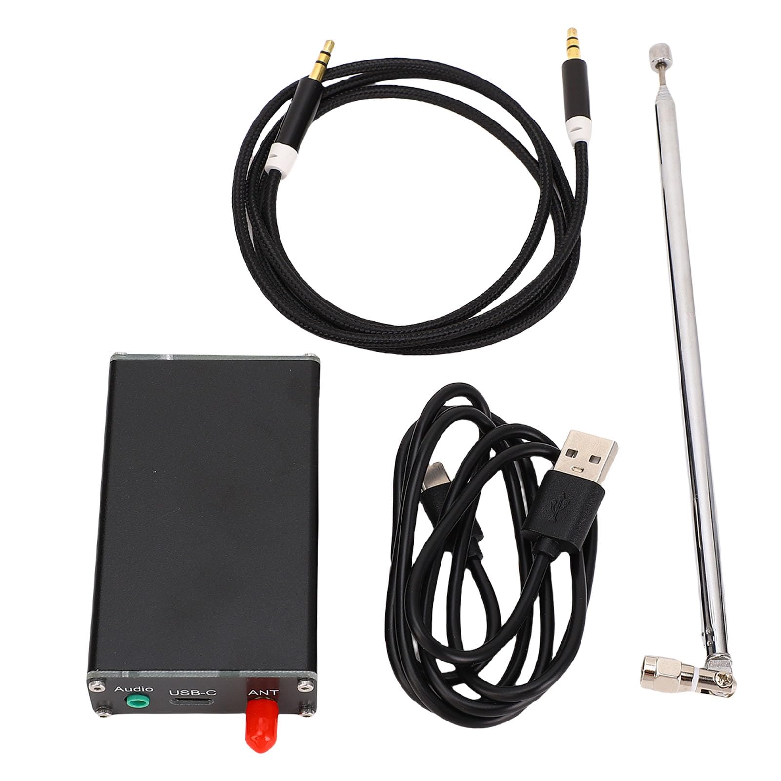VBESTLIFE Émetteur de Diffusion de Radio FM, avec Antennes Télescopiques 1M 2 Km 76-108 MHz 0,5W 500MW, pour Le Cinéma, Parking D'église, Feux de Feu Lights Show