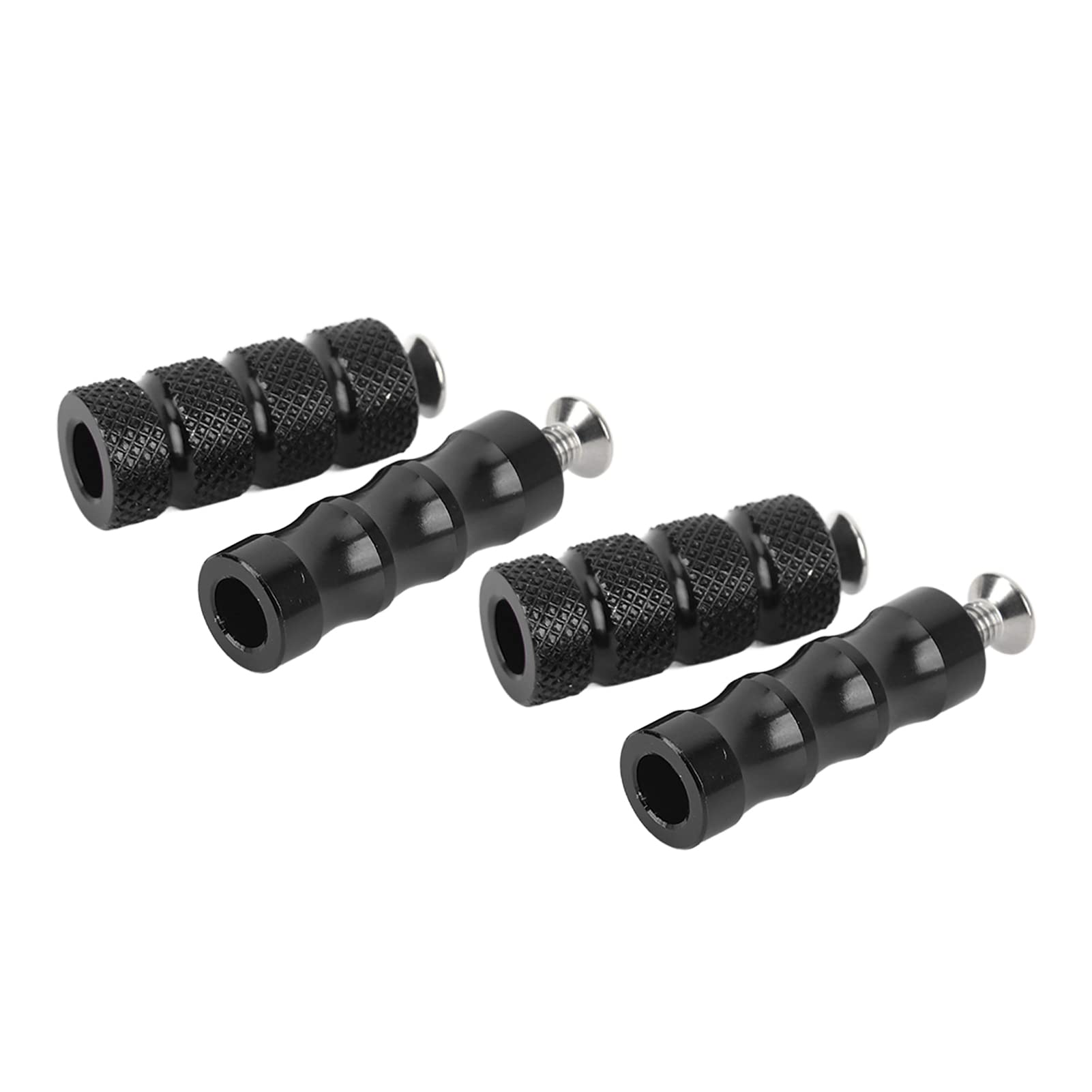 Pedane Cambio Moto, 2 Paia Pedane Freno Moto Placcatura Processo CNC Adatta per Bulloni di Montaggio M6 6mm Moto (Nero)