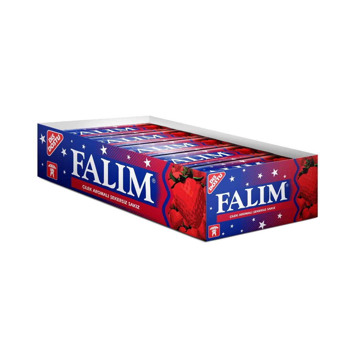 Falım Çilek Aromalı Şekersiz Sakız 5'Li 7 Gr 20 Adet