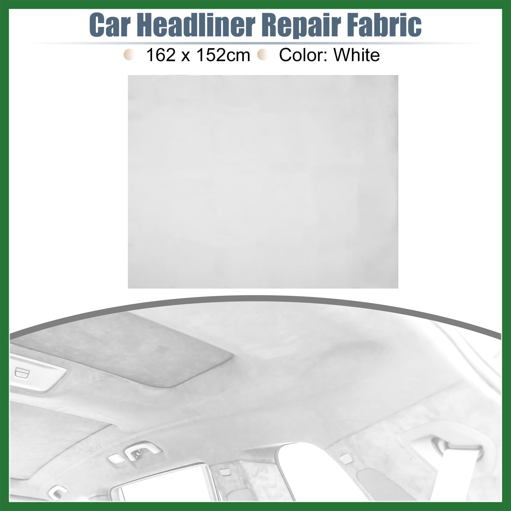 VekAuto Suede Headliner Fabric 64x60 Inches - Foam Backed Car Interior Repair Material
