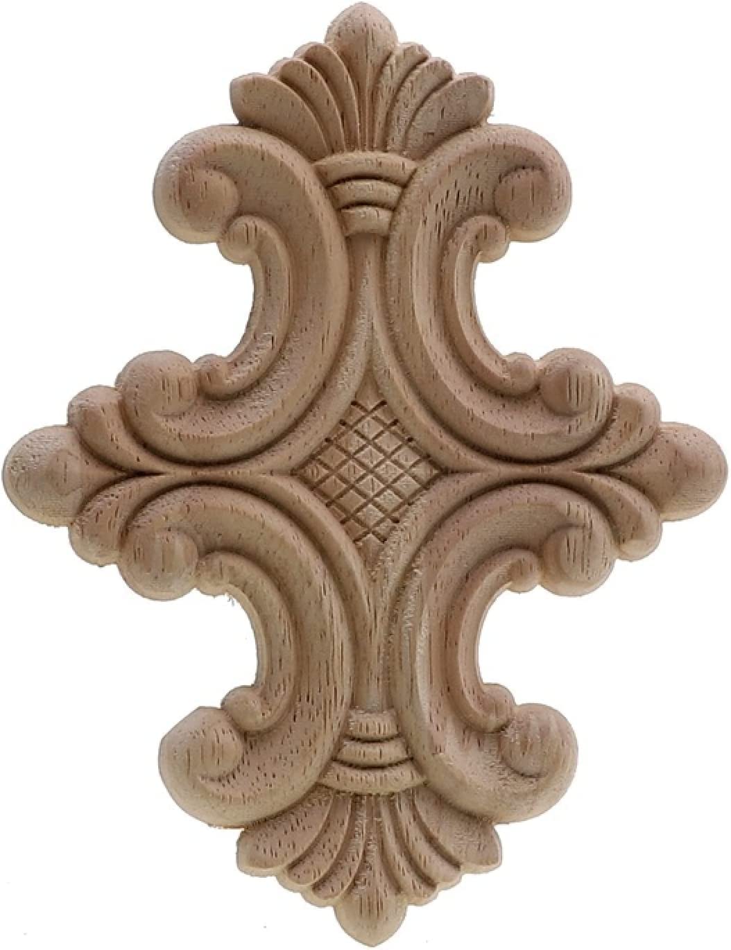 Dekoracja rzeźbiarska w drewnie Naklejka narożna, Aplikacje Kwiatowa Naklejka Rzeźba w drewnie Meble Rzeźbione Aplikacja Akcesoria do dekoracji wnętrz 14,5 cm x 11 cm