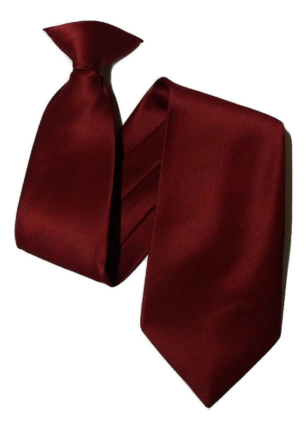 L&L® Wine red Collection Woven Paisley Jacquard Silk Knitted Satin Tie Wedding (Clip On Tie)