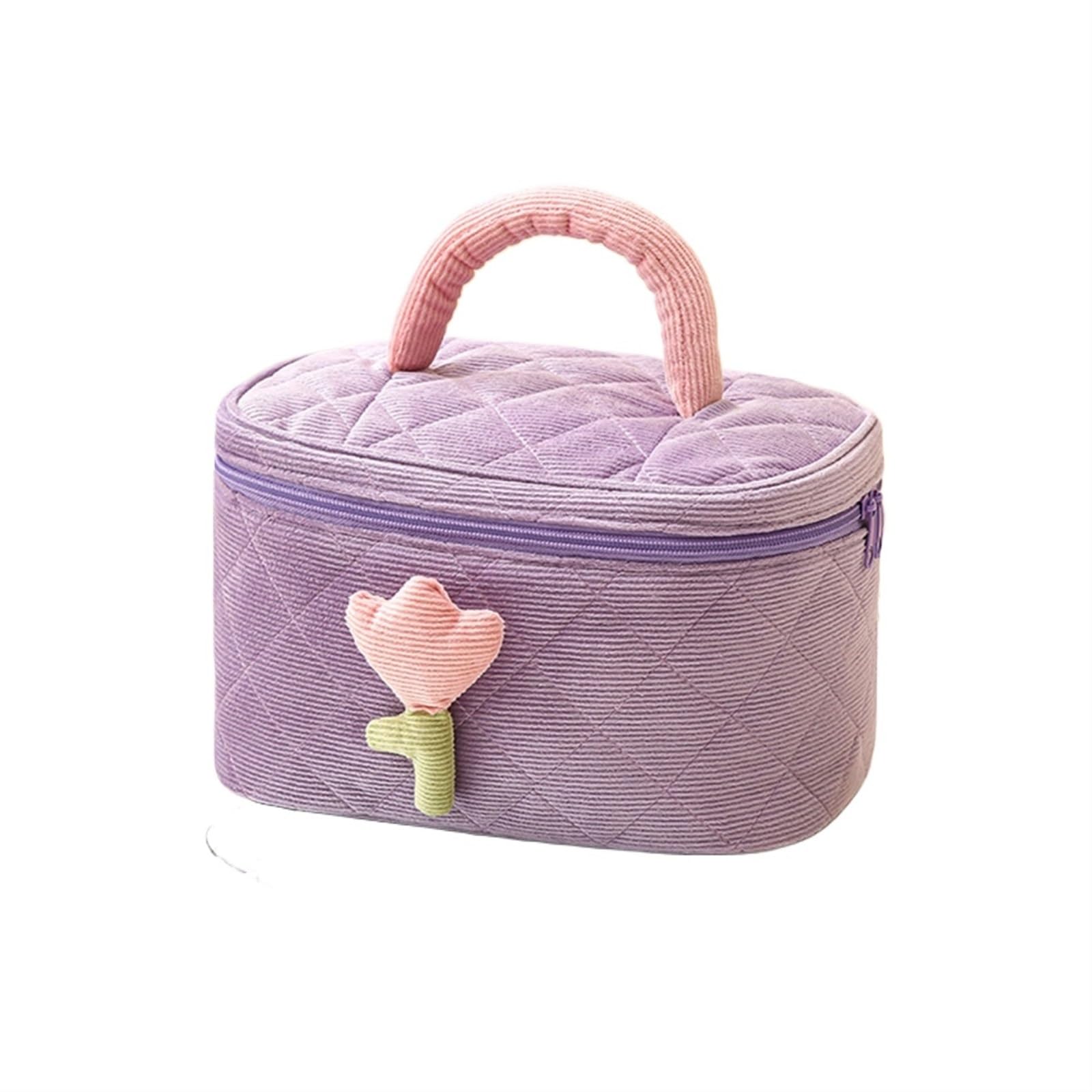 Bolsa De Cosméticos Bolsa de Maquillaje for Mujer, Bolsa cosméticos portátil Gran Capacidad, Organizador artículos tocador for niña(Grape-Purple)