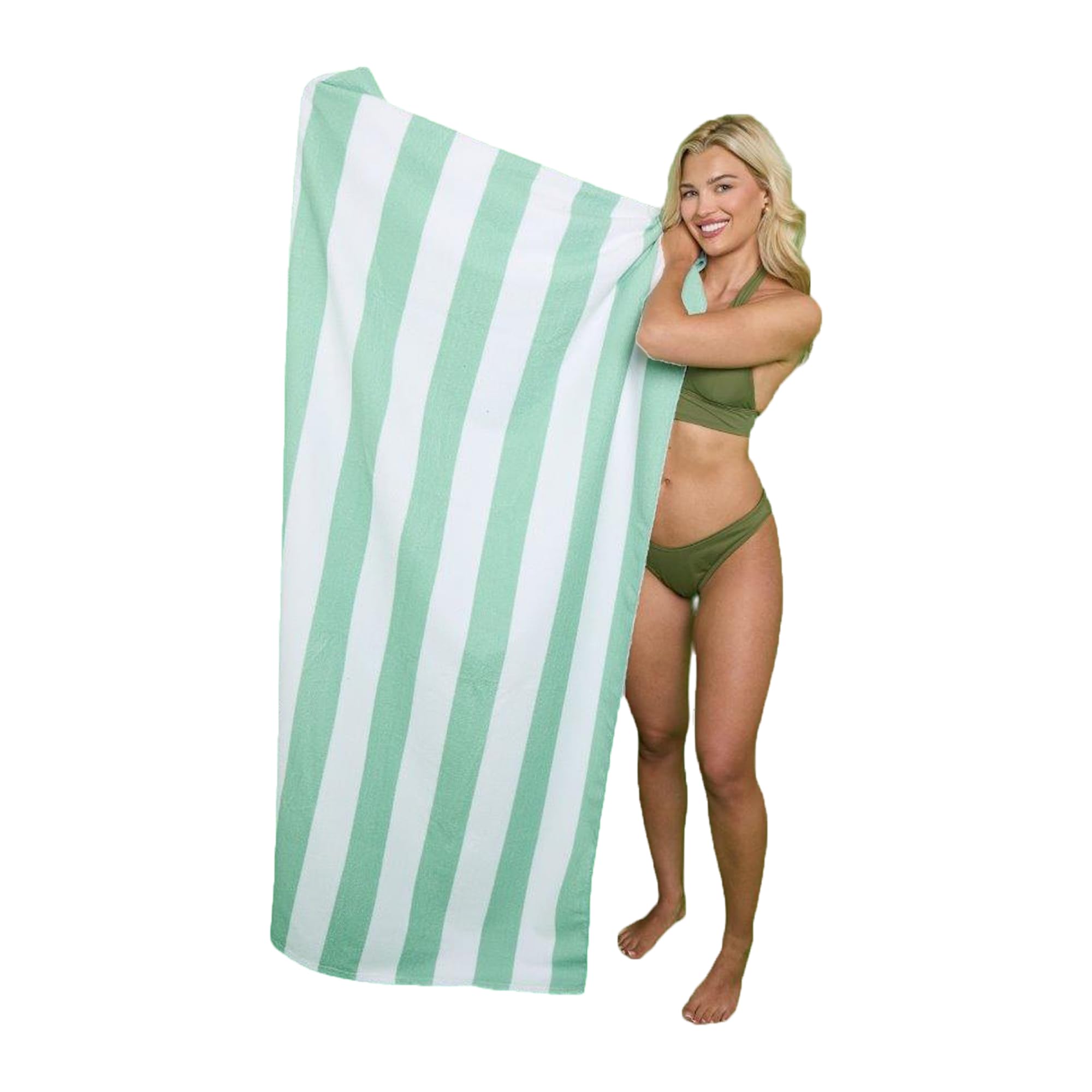 Lions Beach Towel - 100% Polyester - Sand Free Cabana Stripe Beach Towels for adults 100x200cm - Extra Large Microfibre Pool Towels, Quick Dry Lightweight, Ideal for Swimming