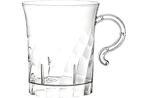 Elegance 8 oz. Plastic Tea Cups with Handles (40 Count)