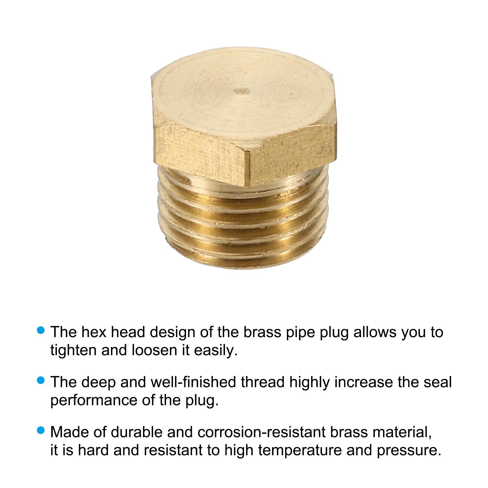 PATIKIL G1/4 Brass Pipe Plug - Image 4