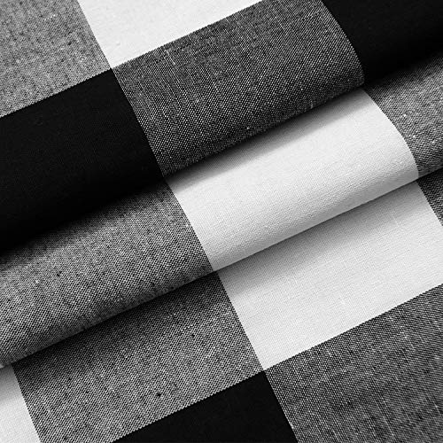Inselnwald Lined Buffalo Check Plaid Valances For Kitchen, Line Up Farmhouse Gingham Window Treatment Decor Curtains Valances For Living Room Rod Pocket 2 Layers 52 Inch By 18 Inch, Black And White #TOP4