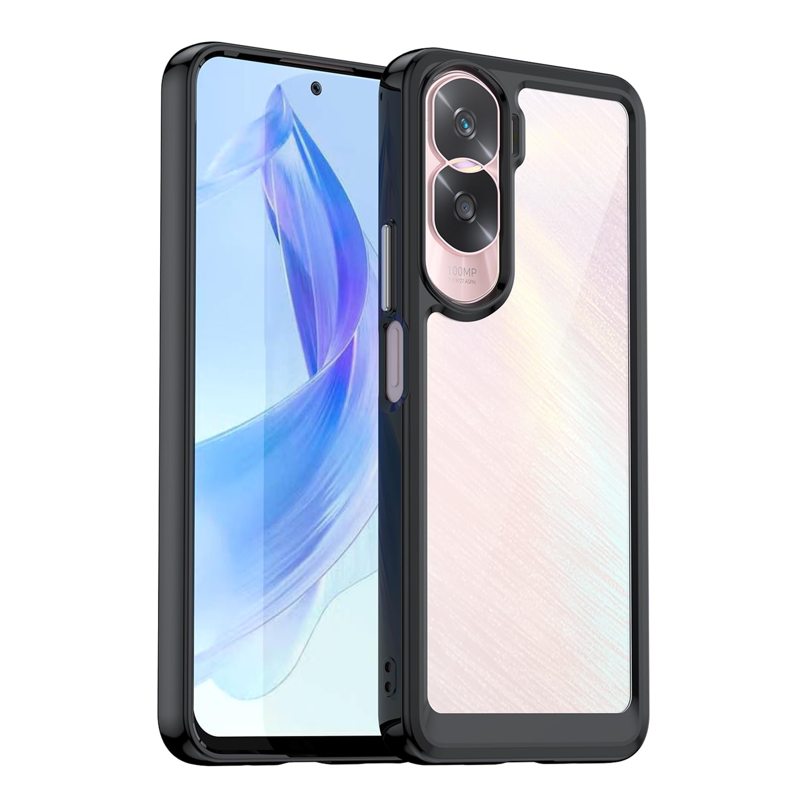 TEYYOS Armor Cover Trasparente per Honor 90 Lite, Custodia PC/TPU Linea