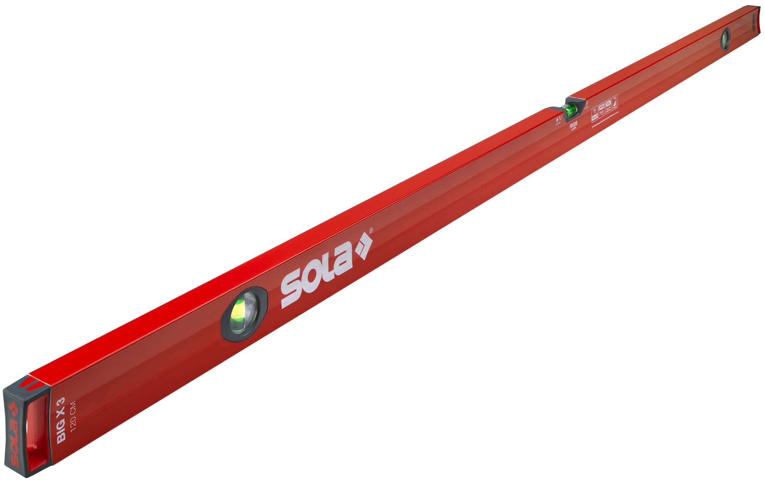 Sola BIG X 3 120 120 cm Box profile Spirit Level - Red